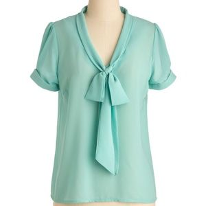 Modcloth Gelato Love Tie Neck Top S